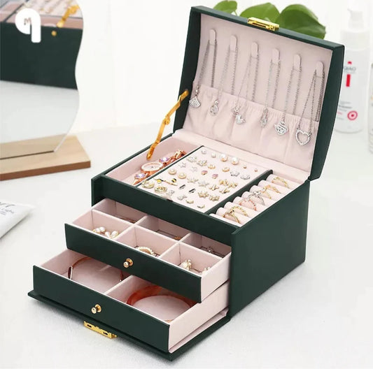 3 tier Luxury Jewellery Lockable Storage Box
