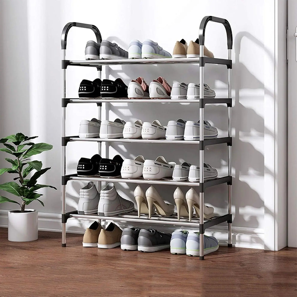 6 Layer Stainless Steel Dust proof Shoe Rack