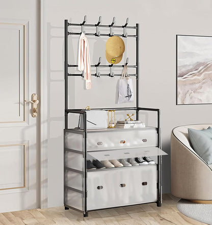Coat & Shoe rack with hooks