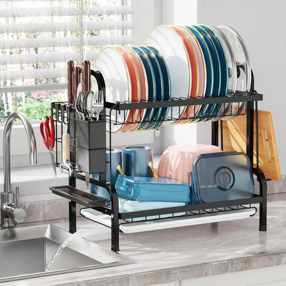 3 Tier Dish Rack with Utensil Holder