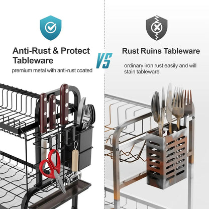 3 Tier Dish Rack with Utensil Holder