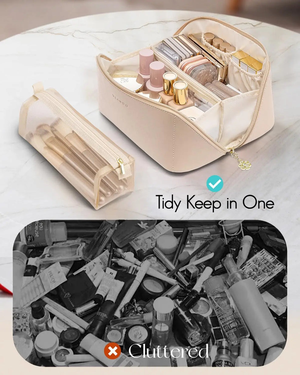 Cosmetic PU Leather Pouch (Random Colour)