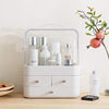 Large Capacity Cosmetic Storage Box – Dustproof Makeup Organizer with 3 Drawers & Clear LidPortable Makeup & Skincare
