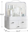Large Capacity Cosmetic Storage Box – Dustproof Makeup Organizer with 3 Drawers & Clear LidPortable Makeup & Skincare