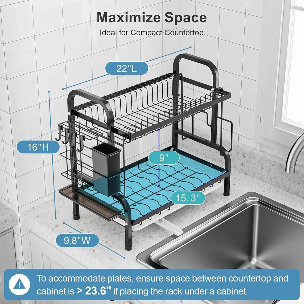 3 Tier Dish Rack with Utensil Holder