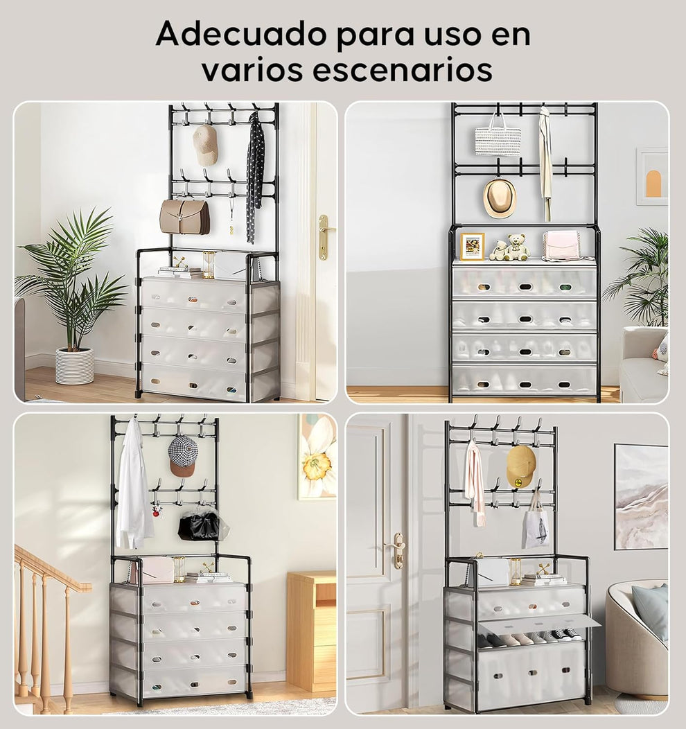 Coat & Shoe rack with hooks