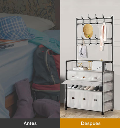 Coat & Shoe rack with hooks