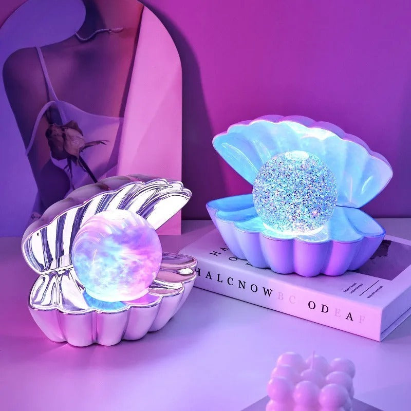 European Creative Plastic Floor Lamps Gifts Neon Atmosphere Shell Shaped Night Table Lights