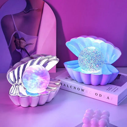 European Creative Plastic Floor Lamps Gifts Neon Atmosphere Shell Shaped Night Table Lights