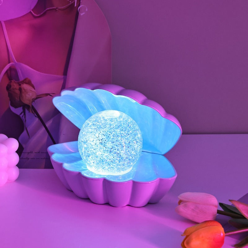 European Creative Plastic Floor Lamps Gifts Neon Atmosphere Shell Shaped Night Table Lights
