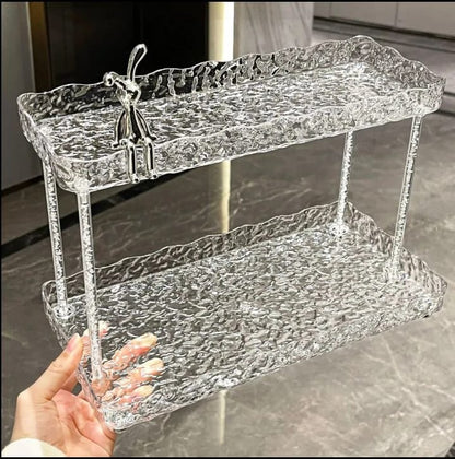 Double Layer Luxury Water Ripple Style Acrylic Storage Rack