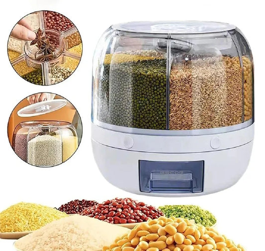 6 in 1 Cereal Dispenser - Rice Storage Container - Home kitchen Use
