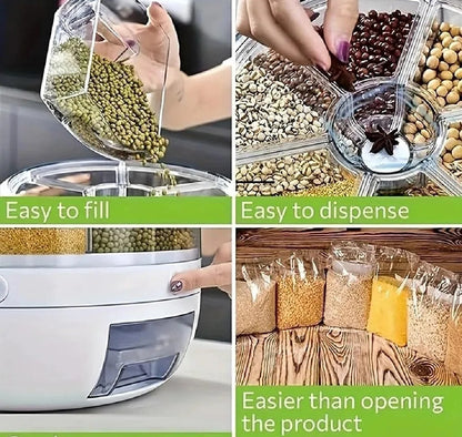 6 in 1 Cereal Dispenser - Rice Storage Container - Home kitchen Use