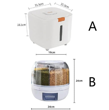 6 in 1 Cereal Dispenser - Rice Storage Container - Home kitchen Use