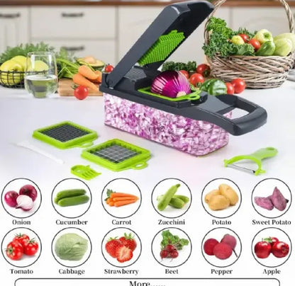 16 in 1 Multifunctional Vegetable Cutter Slicer Shredder  with Basket
