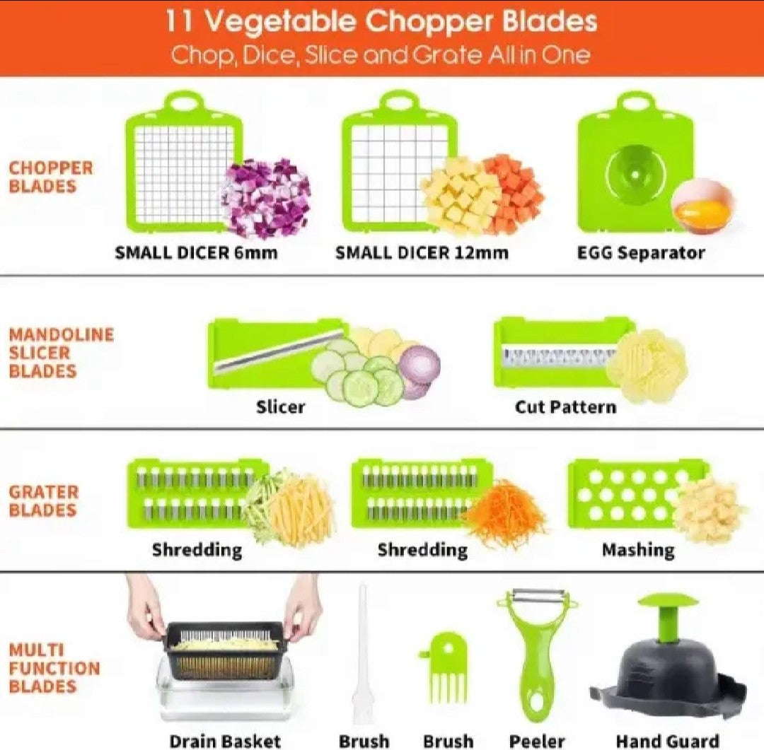 16 in 1 Multifunctional Vegetable Cutter Slicer Shredder  with Basket