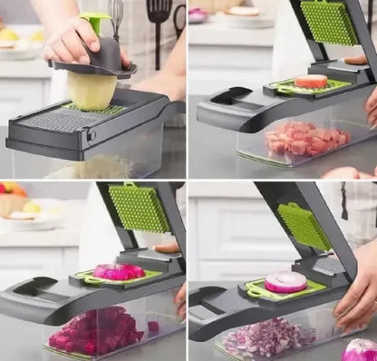 16 in 1 Multifunctional Vegetable Cutter Slicer Shredder  with Basket