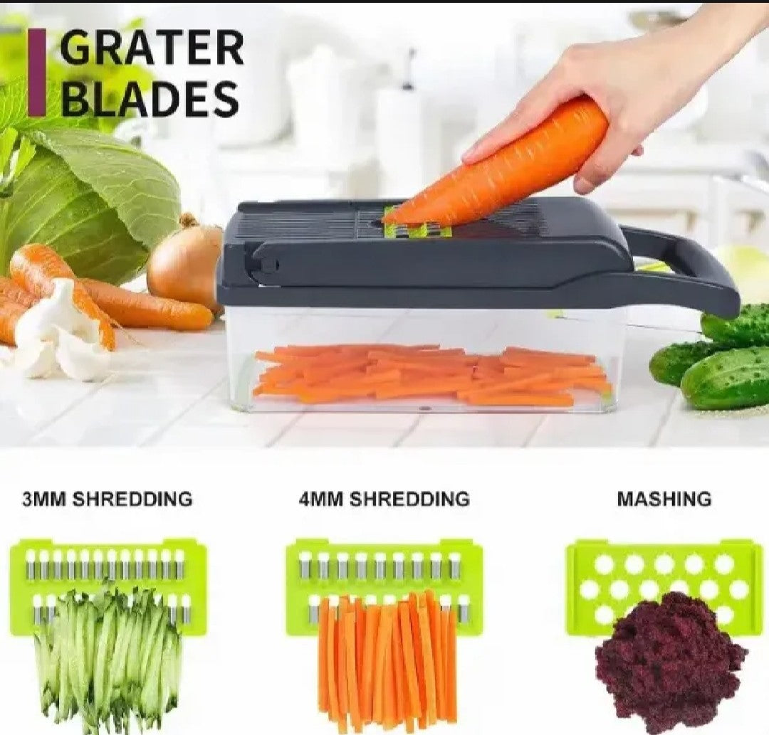 16 in 1 Multifunctional Vegetable Cutter Slicer Shredder  with Basket