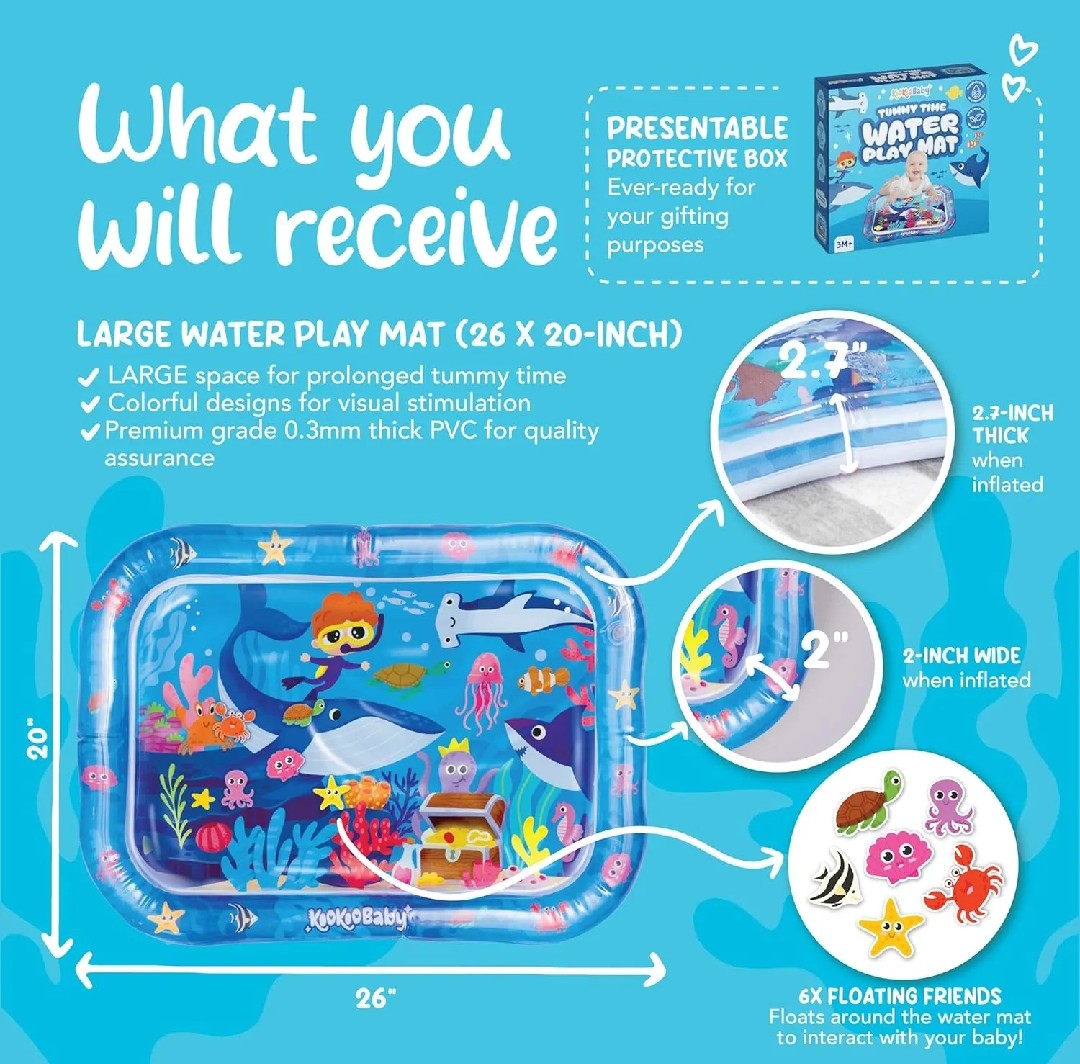 Inflatable Tummy Time Water Mat