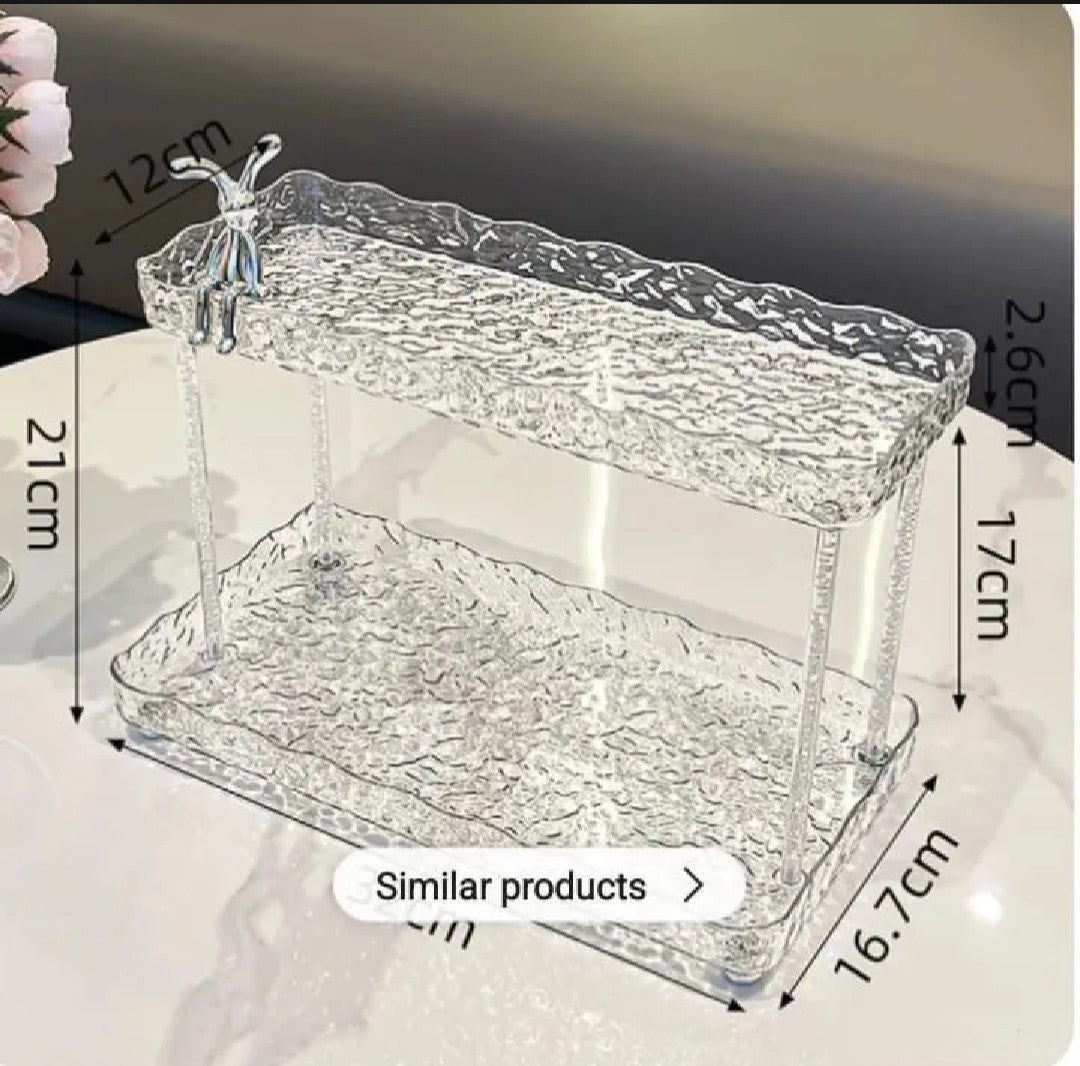Double Layer Luxury Water Ripple Style Acrylic Storage Rack