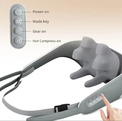 Neck & Shoulder Massager With Heat & Vibration Rechargeable Electric Back & Body Massage Pillow