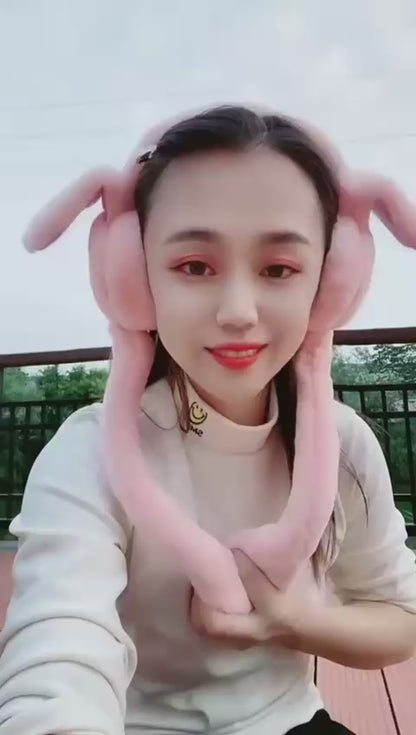 Trending Moving Ear Plush Earmuff For Kids