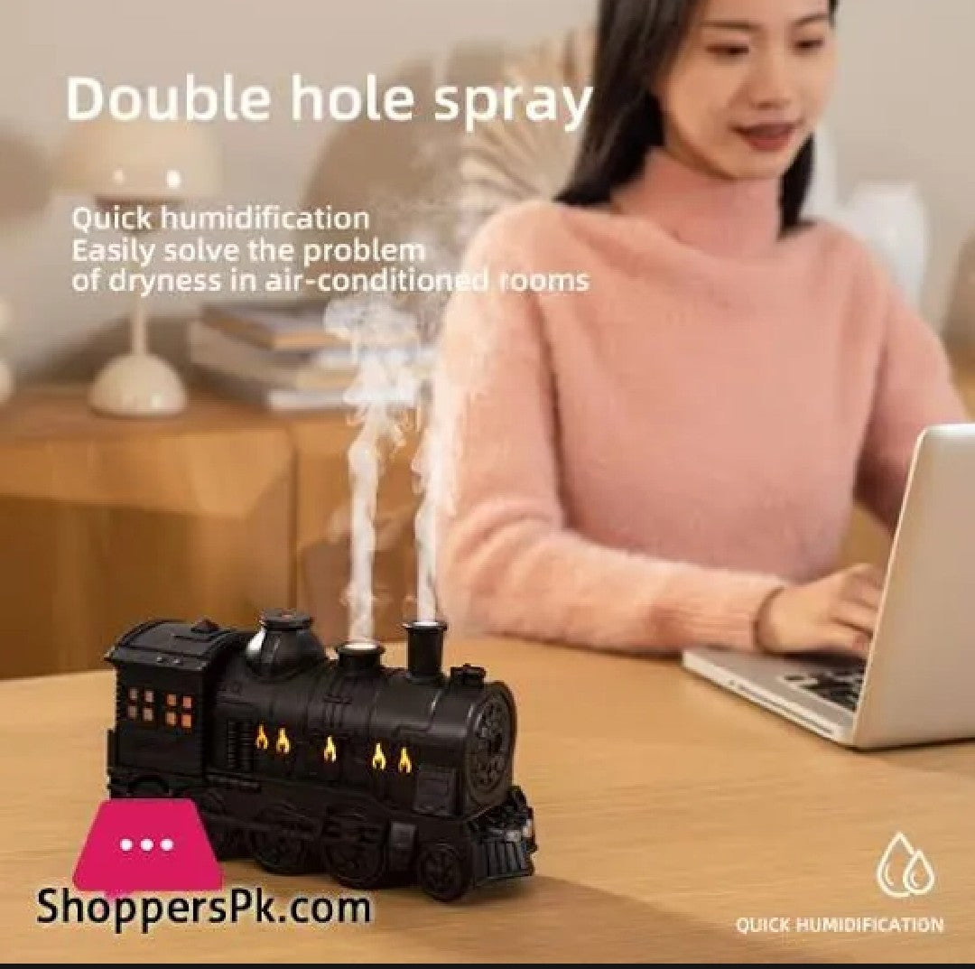 New Mini Train Shape Essential Oil Diffuser With Light Cool Mist Air Humidifier