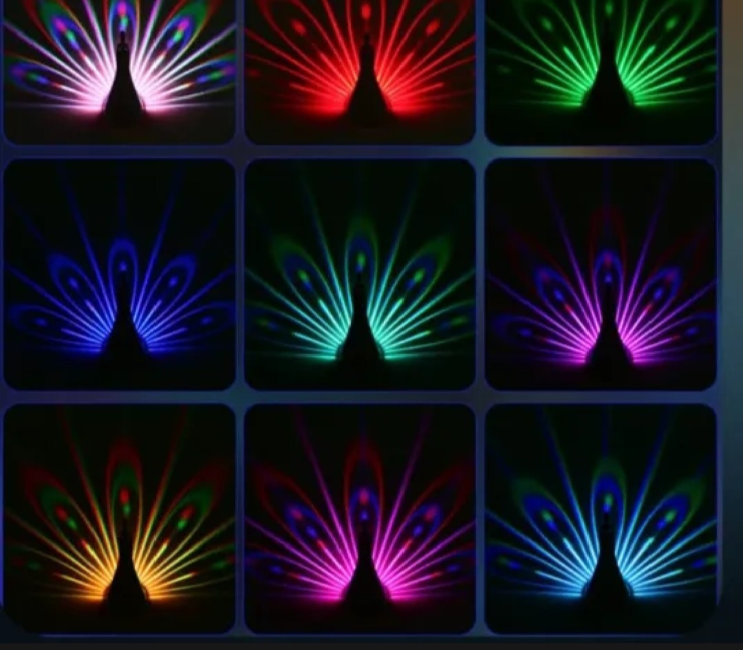 Rechargeable Peacock LED Night Lamp