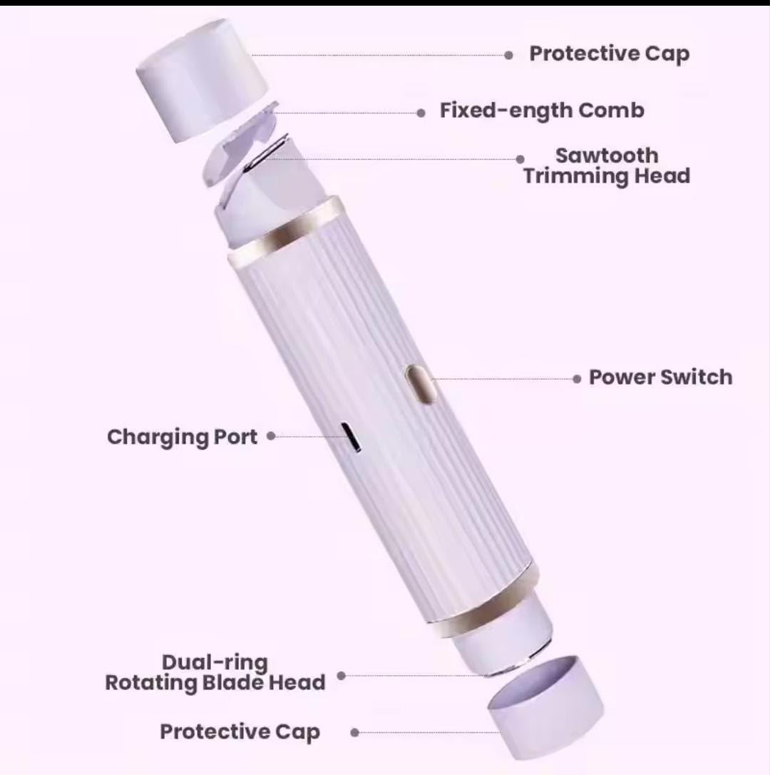 2 In 1 Dual Head Electric Hair Remover For Women Rechargeable Facial Hair Removal Device