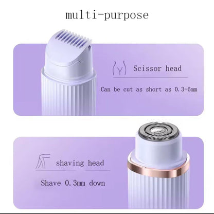 2 In 1 Dual Head Electric Hair Remover For Women Rechargeable Facial Hair Removal Device