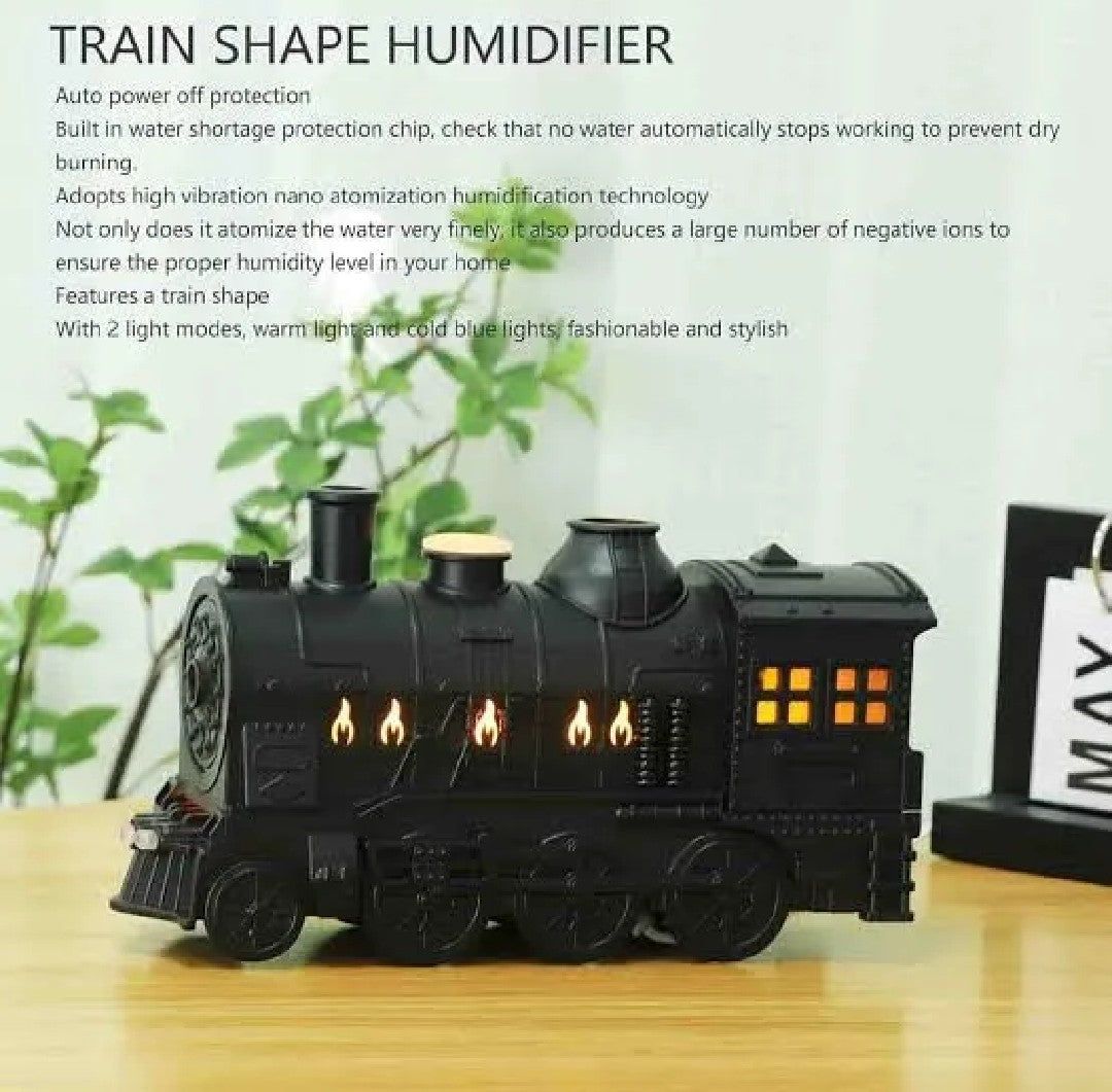 New Mini Train Shape Essential Oil Diffuser With Light Cool Mist Air Humidifier