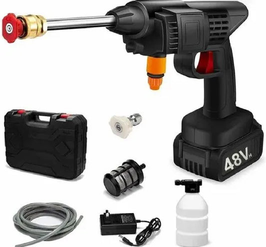 Cordless High Pressure Washer Gun – Rechargeable Portable Power Cleaner with Water Hose & Multi Nozzles