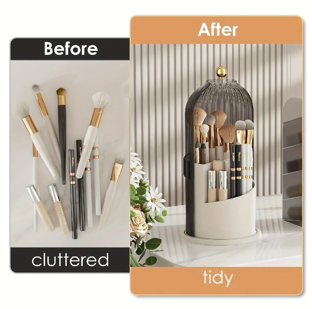 360° Cage Shape Rotating Make-up Brush Holder