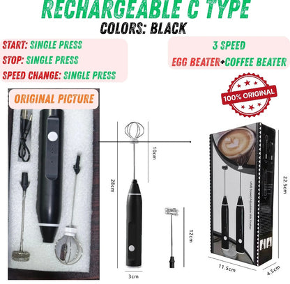 2 In 1 Rechargeable Electric Coffee Beater