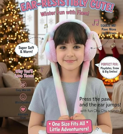 Trending Moving Ear Plush Earmuff For Kids